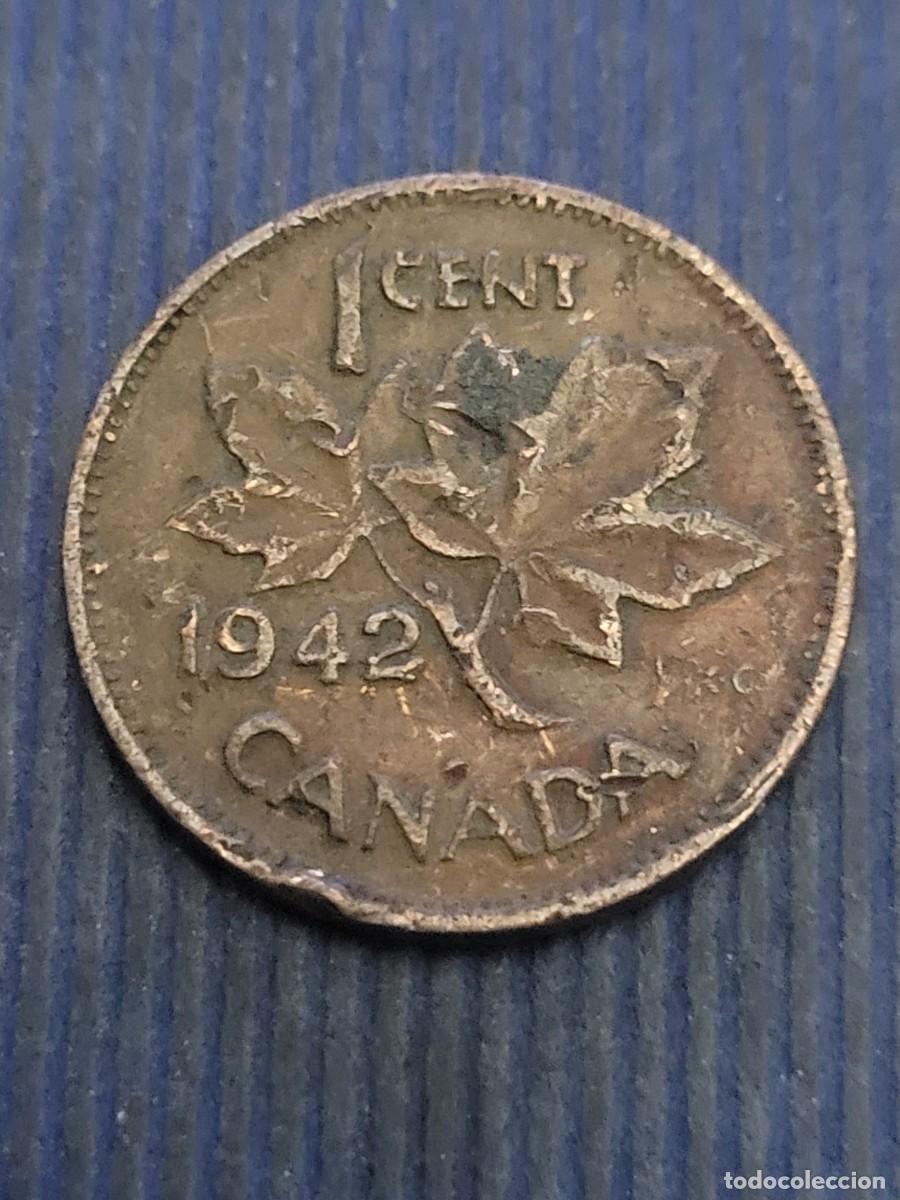 Monedas antiguas de Am&eacute;rica: Moneda 1 centavo 1942 Canad&aacute; - Foto 2