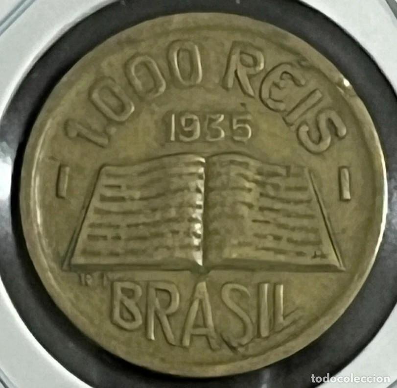 Monnaies anciennes d'Am&eacute;rique: 1000 Reis 1935 Brazil Coin - Aluminum-Bronze - KM 534 - EB1207