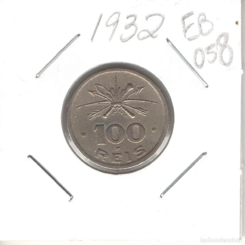 Moedas antigas da Am&eacute;rica: Brazil coin 100 Reis 1932 - Copper-Nickel - KM# 527 - eb058