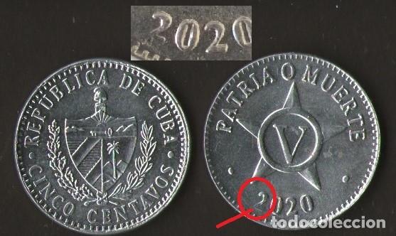 Monedas antiguas de Am&eacute;rica: MONEDA 5 CENTAVOS DE CUBA A&Ntilde;O 2020 CON DEFECTO - Foto 1
