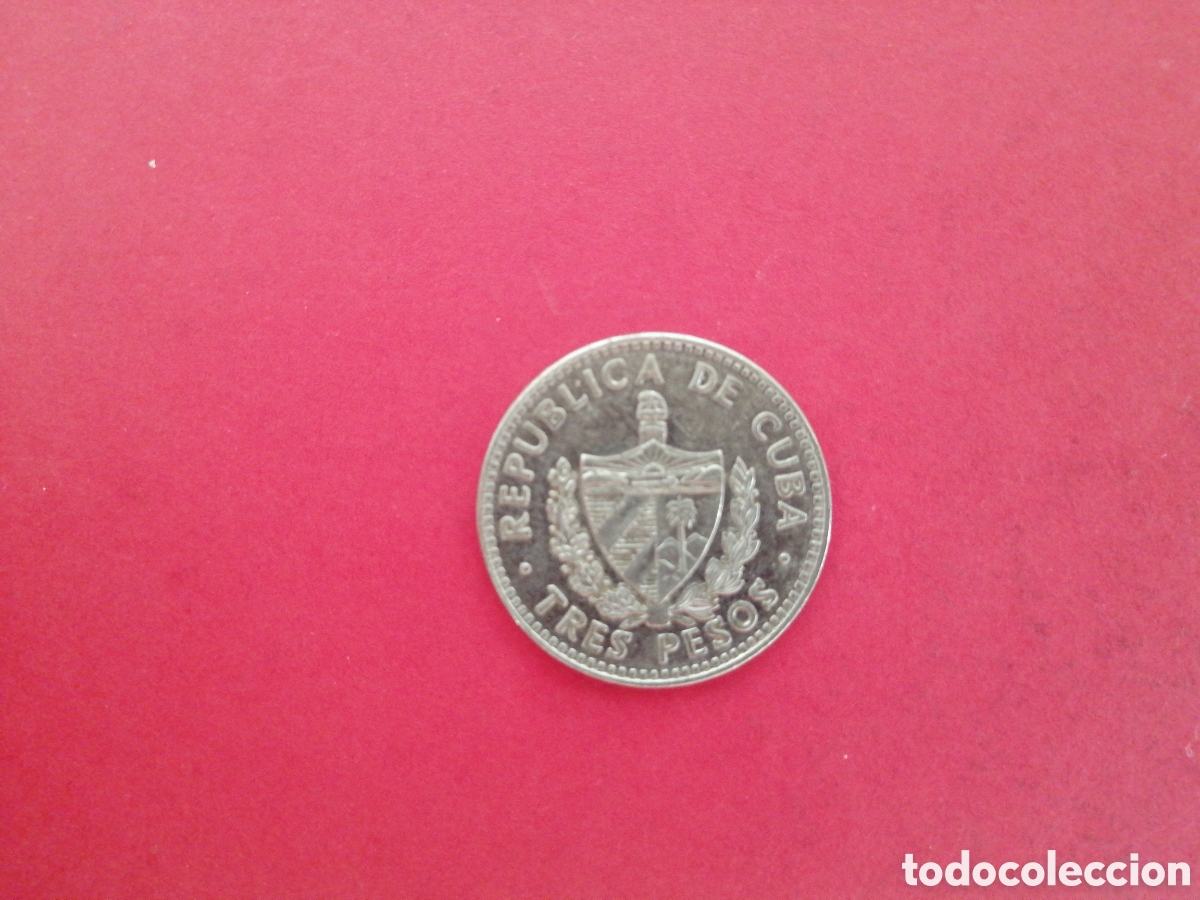Monedas antiguas de Am&eacute;rica: 3 pesos de Cuba 1995 - Foto 2