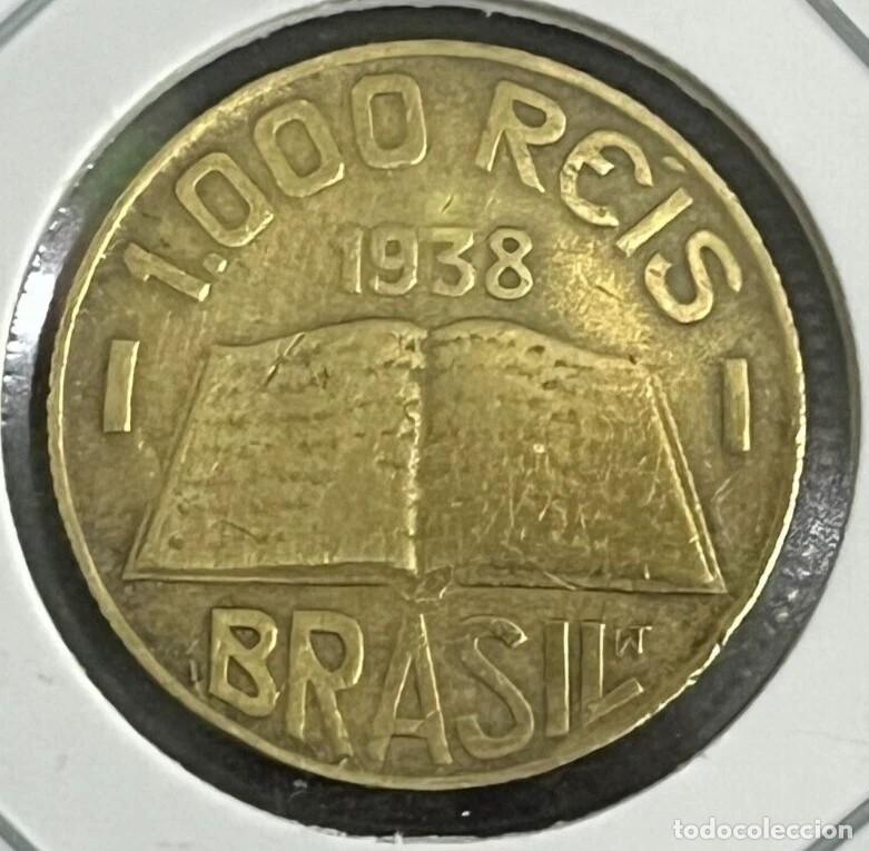 Monnaies anciennes d'Am&eacute;rique: Brazilian 1000 Reis coin from 1938, aluminum-bronze - KM# 548 - eb1044