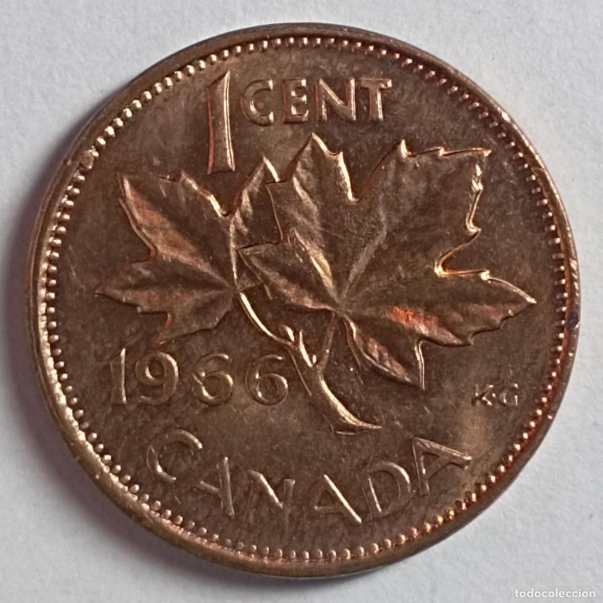 Monedas antiguas de Am&eacute;rica: Moneda de Canad&aacute; 1 centavo de 1966 - Foto 1