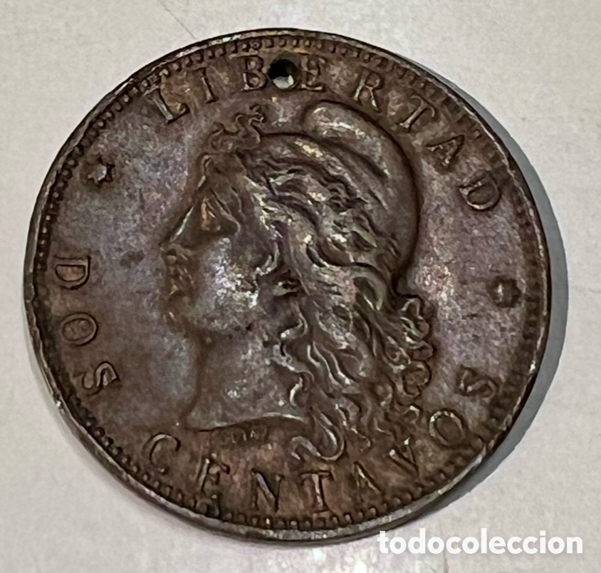Monnaies anciennes d'Am&eacute;rique: Moneda. Republica Argentina. 2 Centavos. 1680.