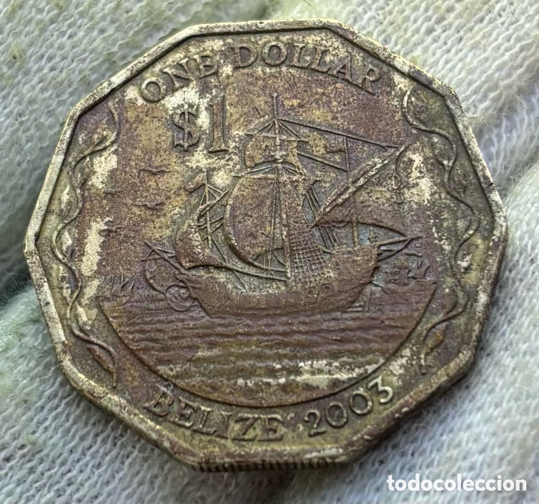 Monedas antiguas de Am&eacute;rica: Moneda BELICE 1 d&oacute;lar 2003. Belize Dollar - Foto 1