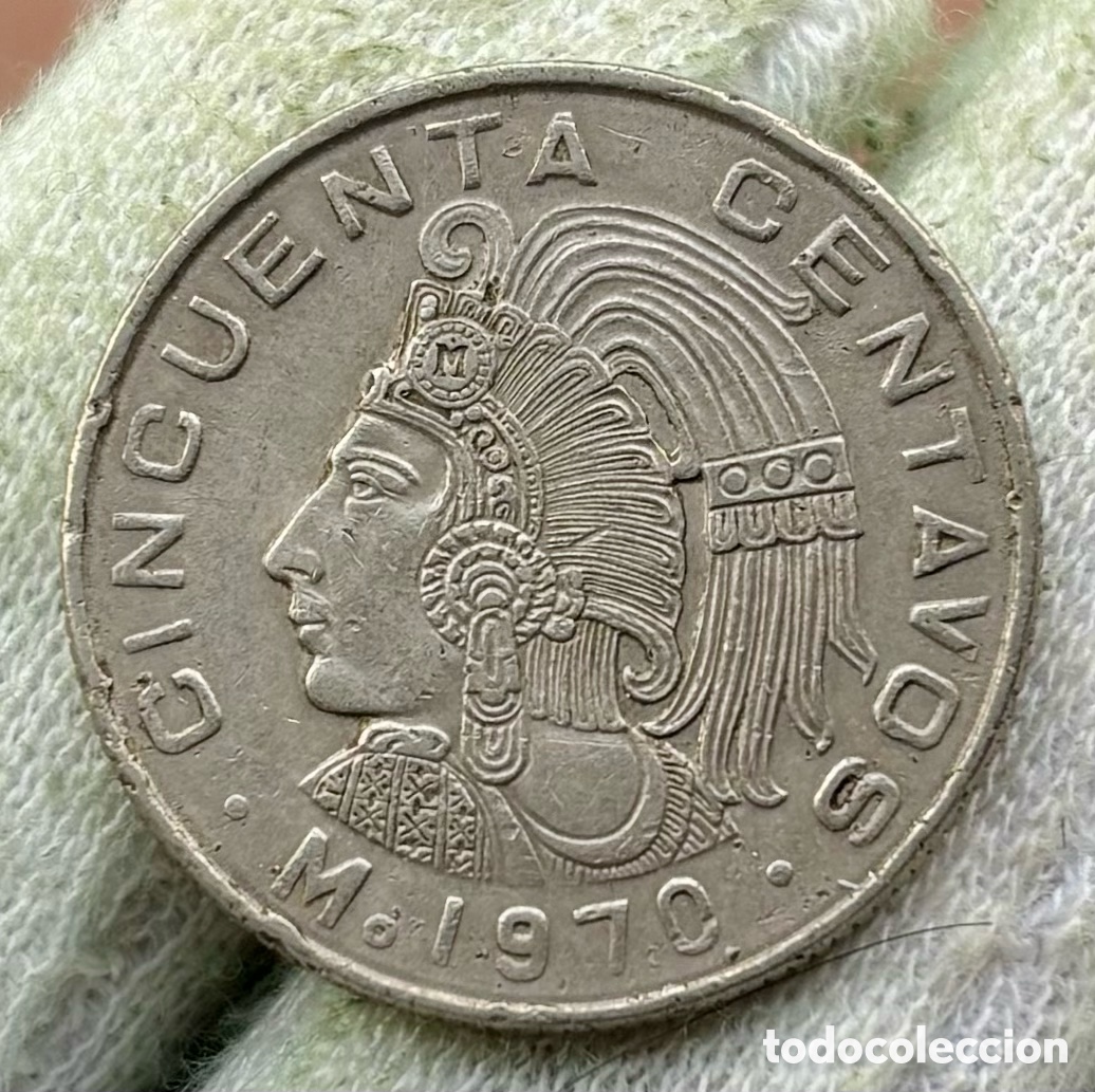 Monedas antiguas de Am&eacute;rica: Moneda M&Eacute;XICO 50 Centavos 1970 - Foto 1