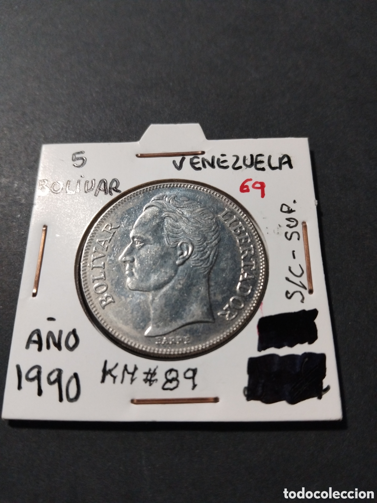 Monedas antiguas de Am&eacute;rica: Venezuela. 1990. 5 Bol&iacute;vares. KM # 89