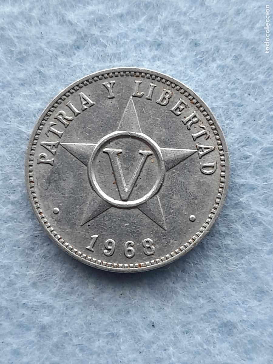 Monedas antiguas de Am&eacute;rica: Cuba. 5 Centavos. A&ntilde;o 1968. - Foto 2