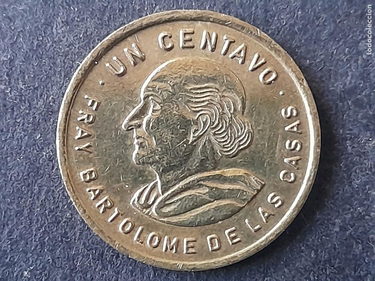 Alte M&uuml;nzen aus Amerika: Moneda Republica de Guatemala 1 Centavo 1989 Bartolom&eacute; de las Casas, KM 275 calidad MBC+