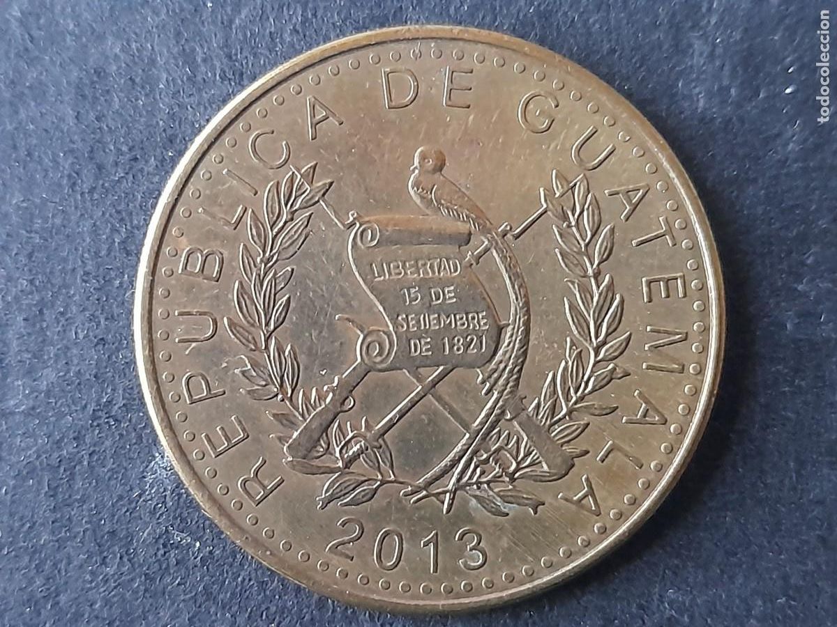 Moedas antigas da Am&eacute;rica: Moneda Republica de Guatemala 1 Quetzal 2013 KM 284a calidad MBC+
