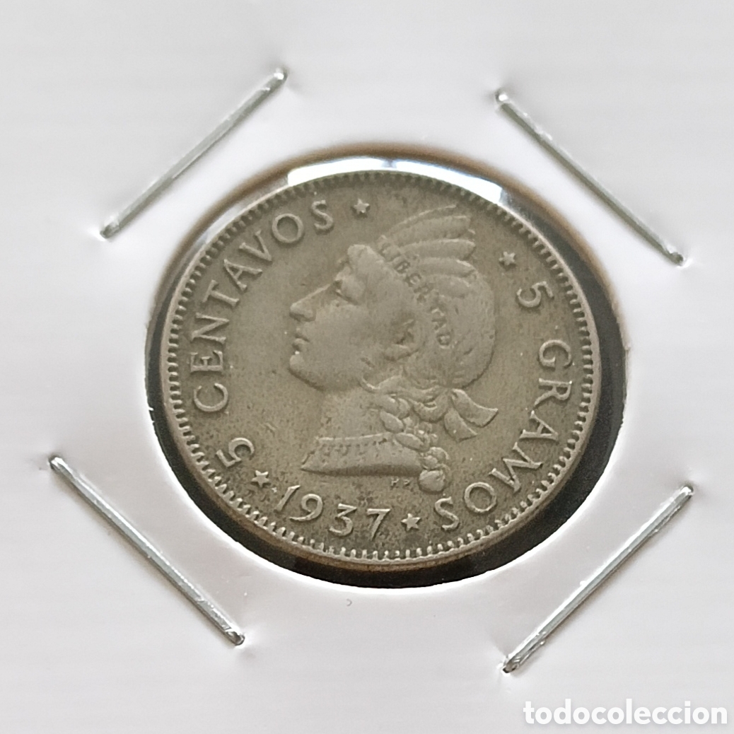 Moedas antigas da Am&eacute;rica: Dominicana. 5 Centavos 1937