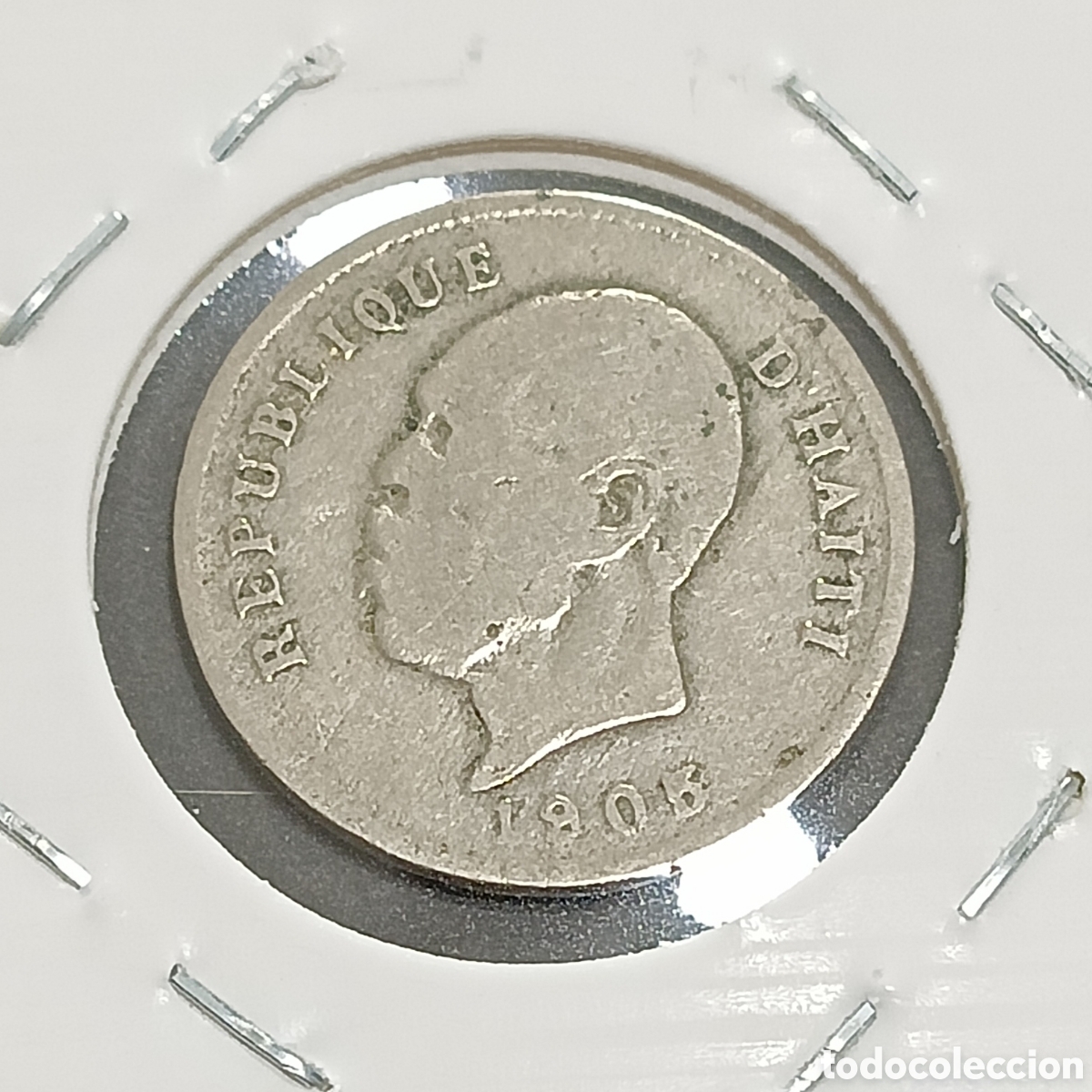 Monedas antiguas de Am&eacute;rica: Hait&iacute;. 5 C&eacute;ntimos 1905 - Foto 2