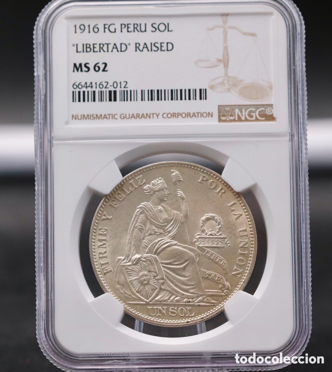 Monedas antiguas de Am&eacute;rica: Per&uacute;, 1 Sol. 1916. NGC MS62 - Foto 1