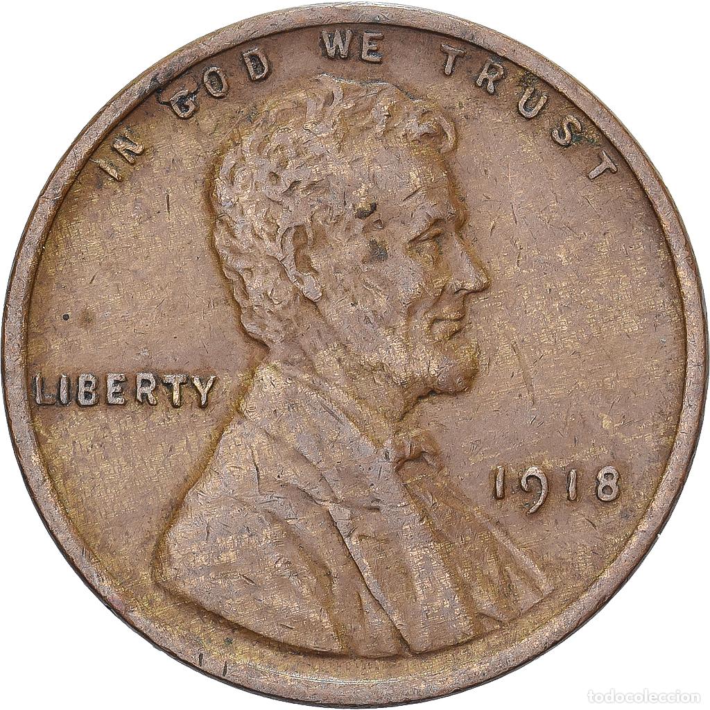 Old Coins of America: [#639463] Estados Unidos, Cent, Lincoln, 1918, U.S. Mint, Bronce, MBC, KM:132