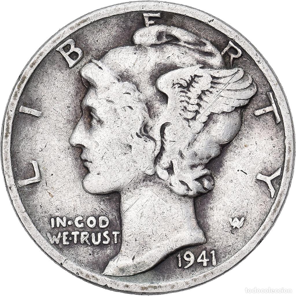 Old Coins of America: [#639468] Estados Unidos, Dime, Mercury, 1941, U.S. Mint, Plata, MBC, KM:140