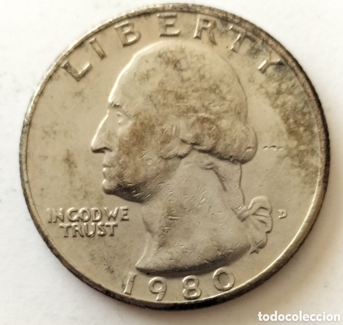 Monedas antiguas de Am&eacute;rica: Moneda 1/4 dolar 1980 EEUU - Foto 1