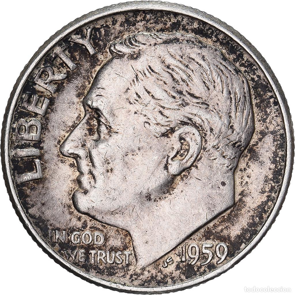 Monedas antiguas de Am&eacute;rica: [#639509] Estados Unidos, Dime, Roosevelt, 1959, U.S. Mint, Plata, MBC, KM:195