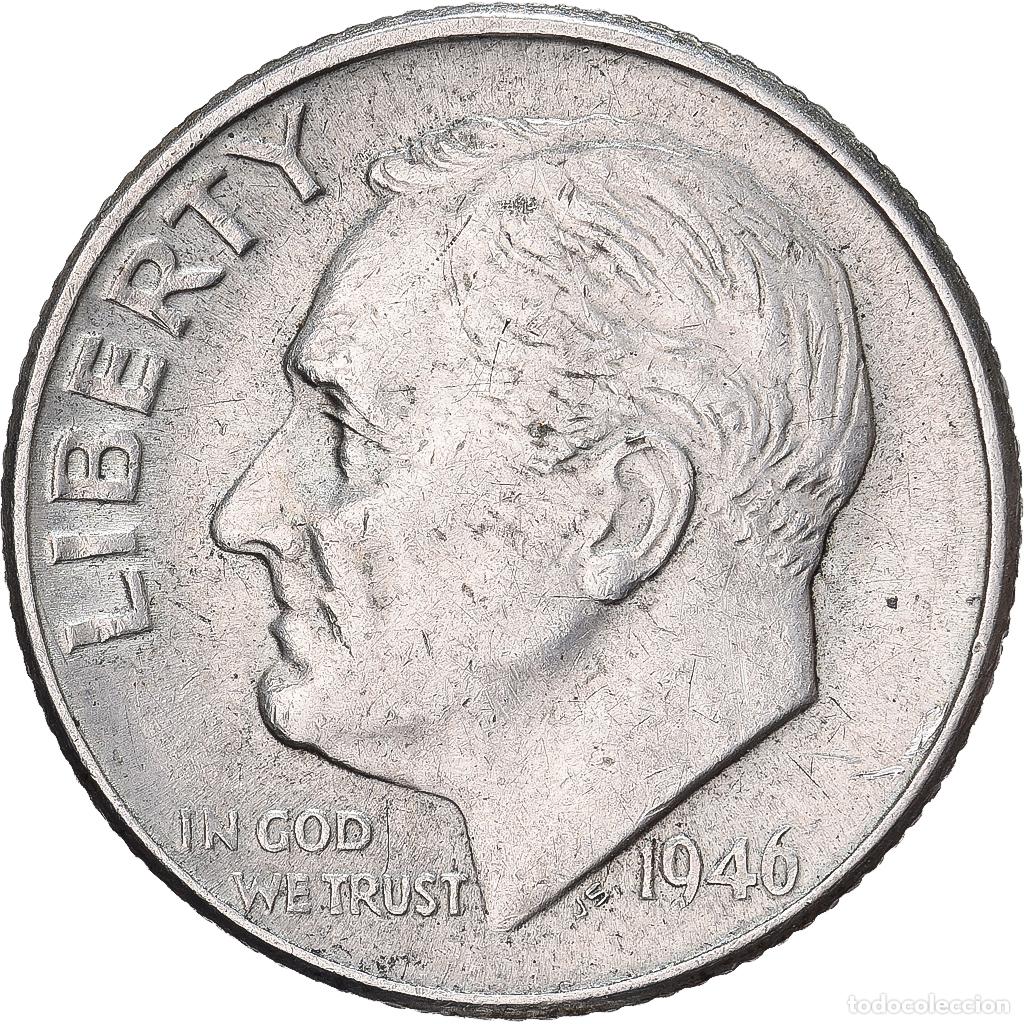 Monedas antiguas de Am&eacute;rica: [#639518] Estados Unidos, Dime, Roosevelt, 1946, U.S. Mint, Plata, MBC, KM:195