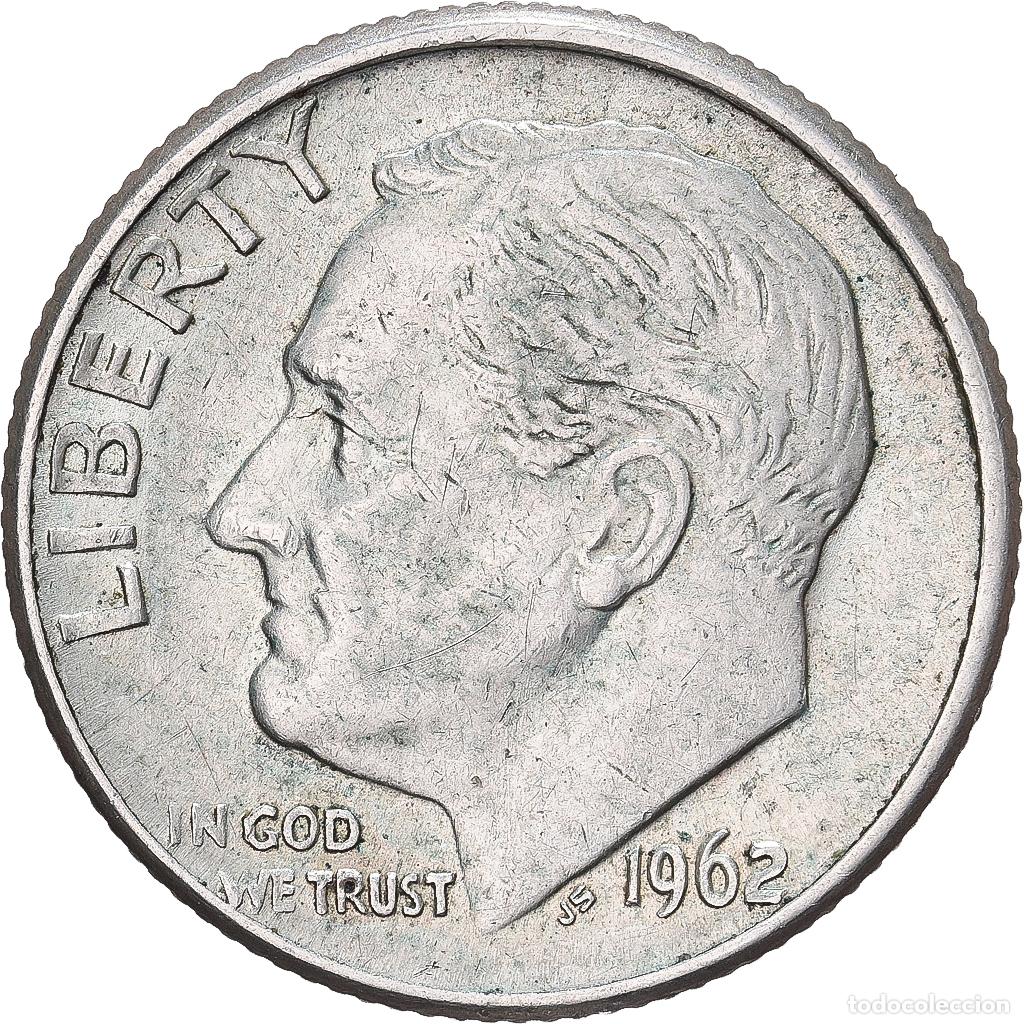 Monedas antiguas de Am&eacute;rica: [#639536] Estados Unidos, Dime, Roosevelt, 1962, U.S. Mint, Plata, MBC, KM:195