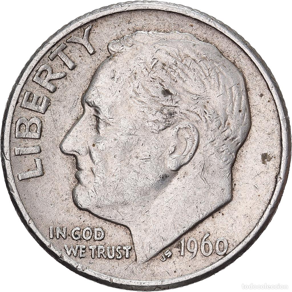 Monedas antiguas de Am&eacute;rica: [#639531] Estados Unidos, Dime, Roosevelt, 1960, U.S. Mint, Plata, MBC, KM:195