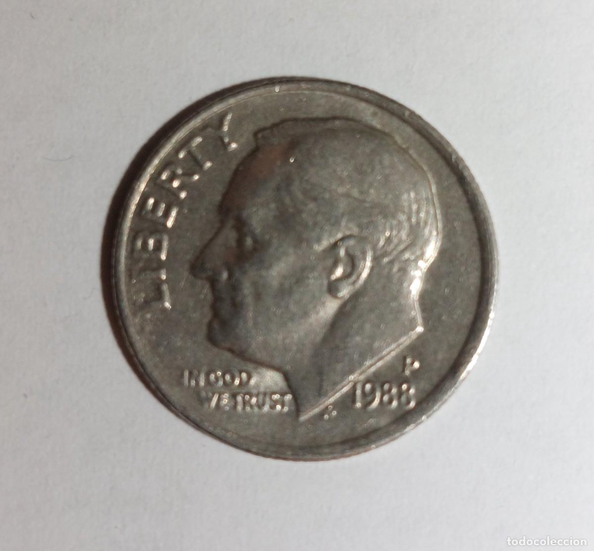 Monedas antiguas de Am&eacute;rica: EEUU. 10 centavos - 1988 P - Foto 2