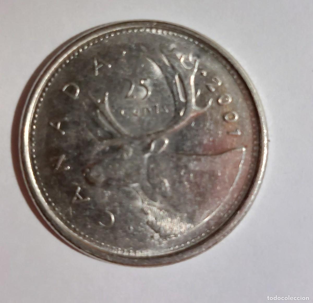 Monedas antiguas de Am&eacute;rica: Canad&aacute;. 25 centavos - 2001 - Foto 2