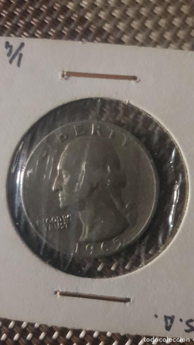 Monedas antiguas de Am&eacute;rica: Cuarto de dolar de 1965 - Foto 3