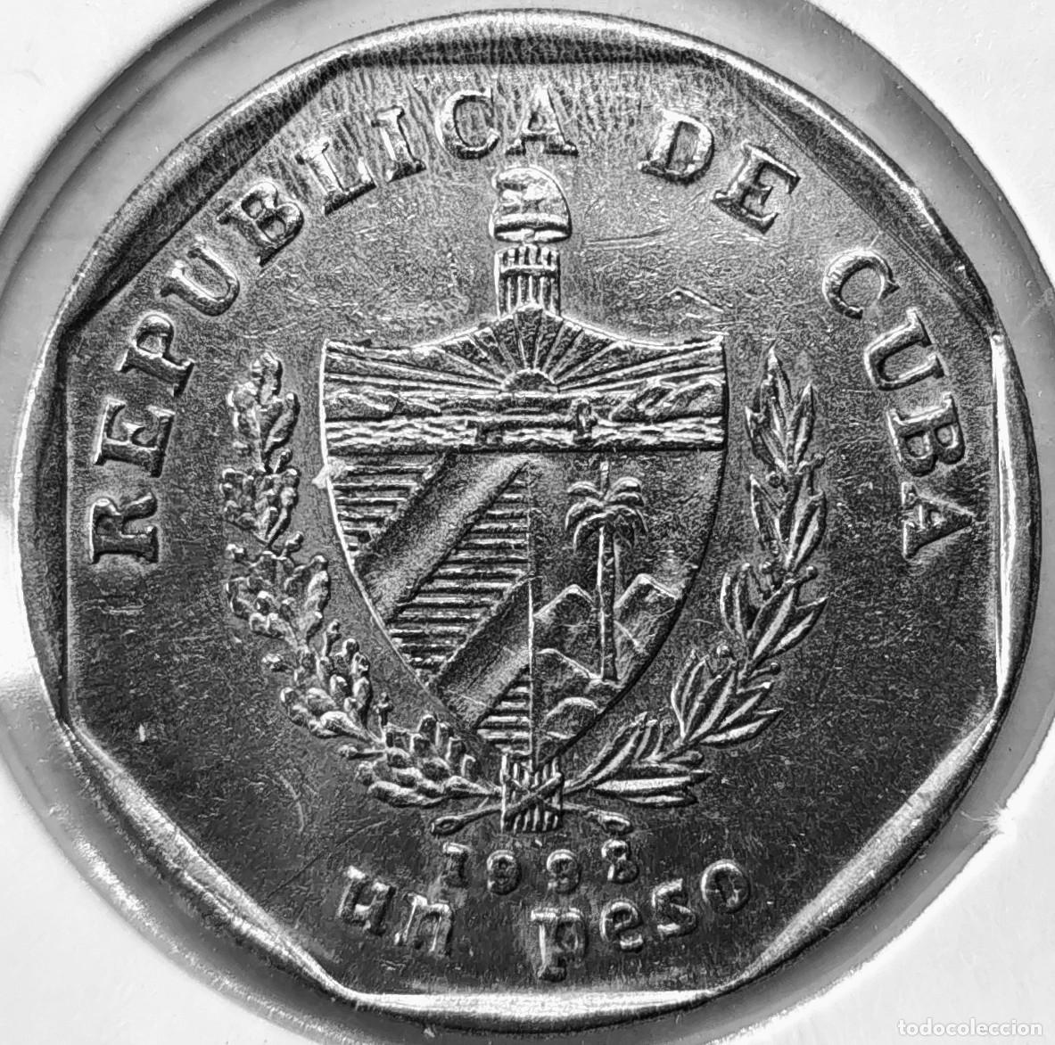 Alte M&uuml;nzen aus Amerika: REPUBLICA DE CUBA (1962-) - 1 PESO 1998 - GUAMA - A - 8,50 GR. ACERO NIQUELADO - DIAMETRO 27 mm