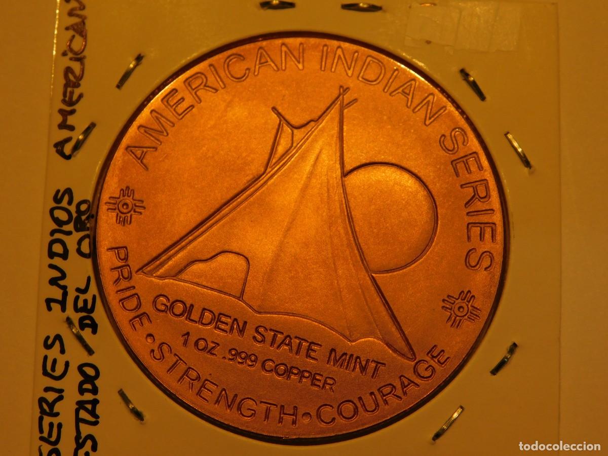 Monedas antiguas de Am&eacute;rica: MEDALLA DE COBRE PURO SERIE INDIOS AMERICANOS (E.B.C.) E.E.U.U. - Foto 2
