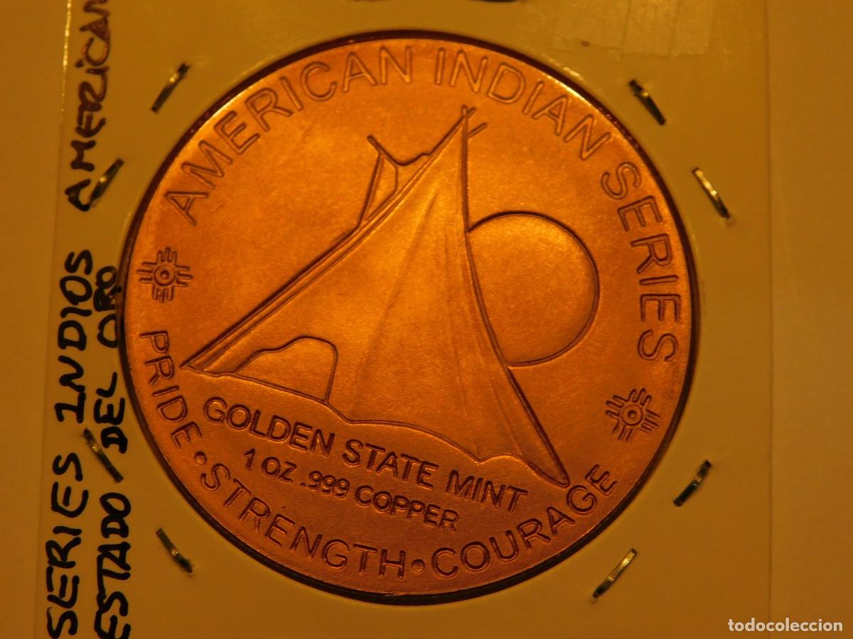 Monedas antiguas de Am&eacute;rica: MEDALLA DE COBRE PURO SERIE INDIOS AMERICANOS (E.B.C.) E.E.U.U. - Foto 4