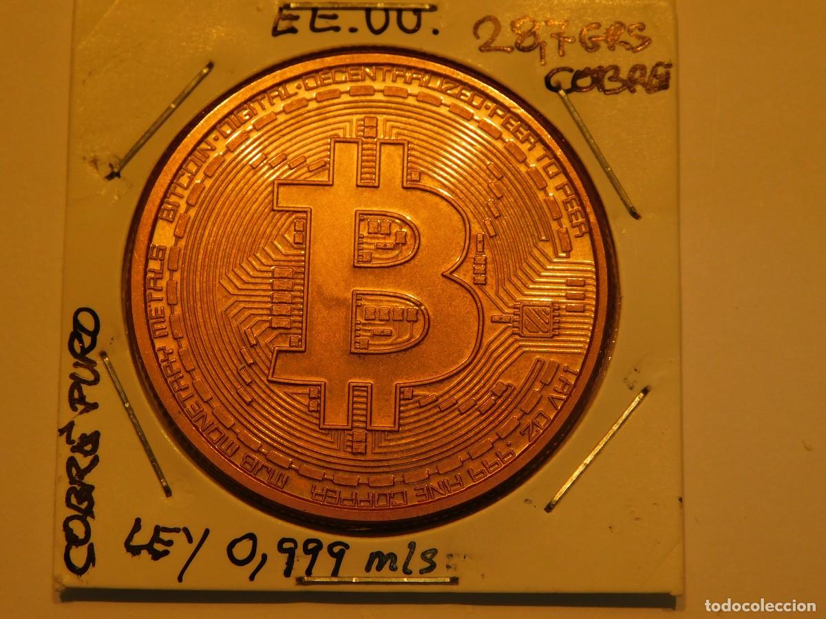 Monedas antiguas de Am&eacute;rica: MEDALLA ONZA DE COBRE PURO SERIE BITCOIN - MONEDA VIRTUAL (E.B.C.) E.E.U.U. - Foto 1