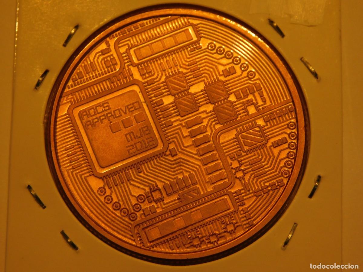 Monedas antiguas de Am&eacute;rica: MEDALLA ONZA DE COBRE PURO SERIE BITCOIN - MONEDA VIRTUAL (E.B.C.) E.E.U.U. - Foto 4