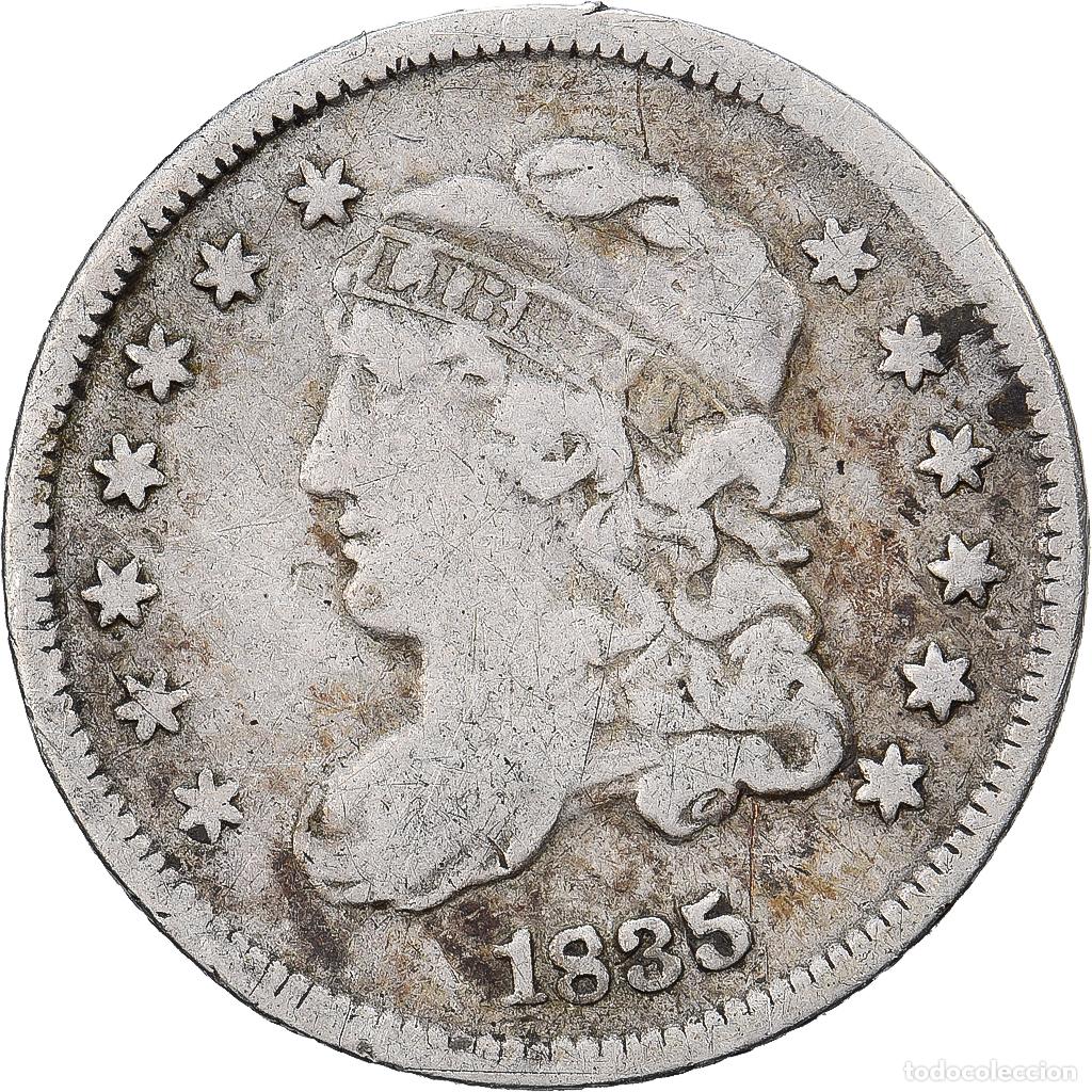 Monete antiche di America: [#1509139] Estados Unidos, Half Dime, Capped Bust, 1835, Philadelphia, Plata, BC