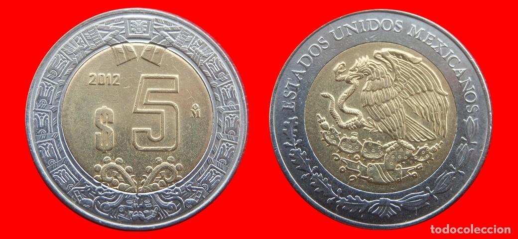 Old Coins of America: 5 PESOS 2012 MEXICO-137250