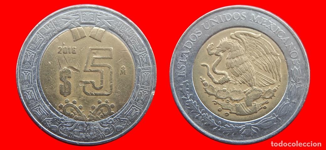 Old Coins of America: 5 PESOS 2016 MEXICO-137251