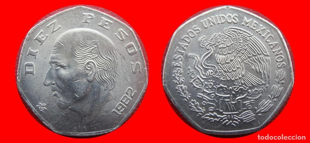 Old Coins of America: 10 PESOS 1982 MEXICO-137255