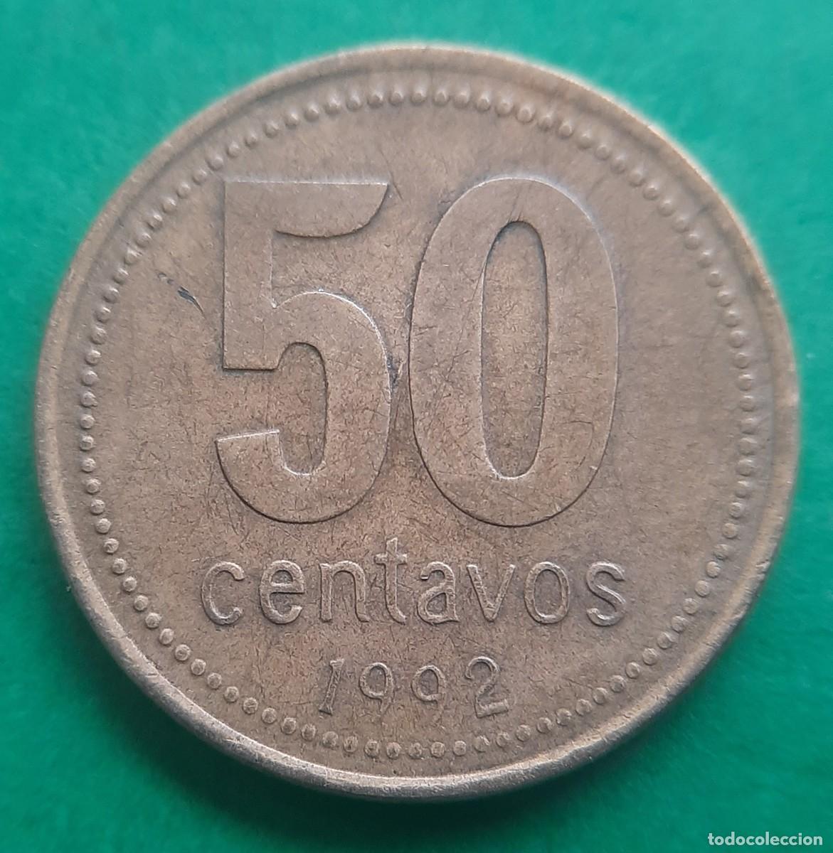 Monedas antiguas de Am&eacute;rica: (ERROR-ARGENTINA)(1992)(BRONCE DE ALUMINIO) 50 CENTAVOS CON ERROR REMARQUE - Foto 19