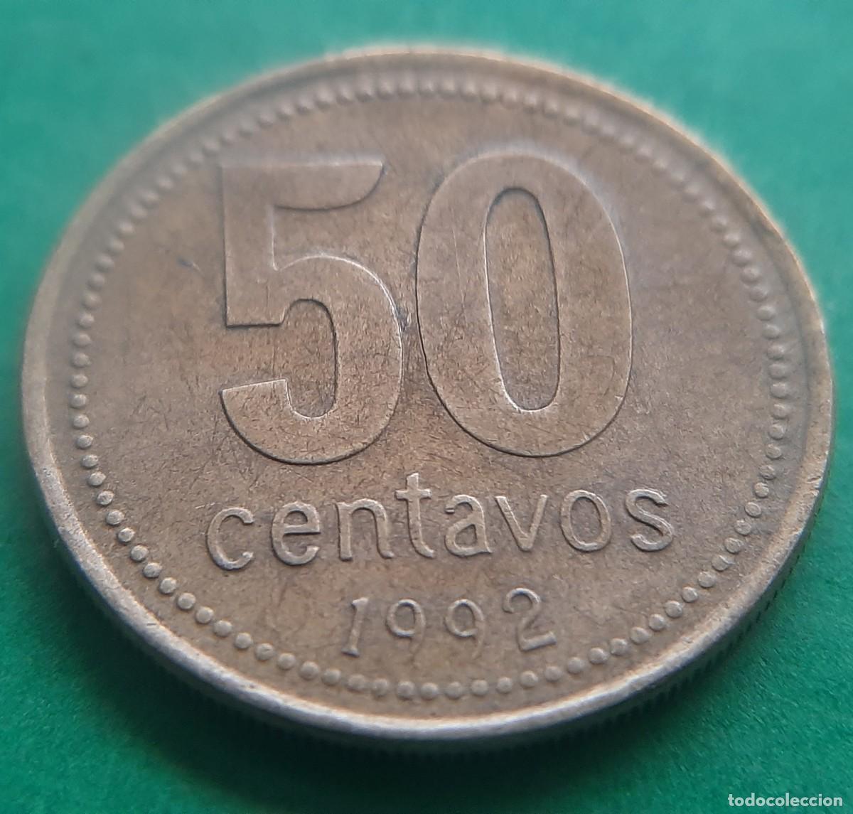 Monedas antiguas de Am&eacute;rica: (ERROR-ARGENTINA)(1992)(BRONCE DE ALUMINIO) 50 CENTAVOS CON ERROR REMARQUE - Foto 20