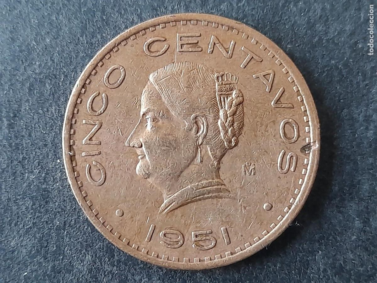 Alte M&uuml;nzen aus Amerika: Moneda republic de Mexico Mejico 5 Centavos 1951 KM 424 periodo Estados Unidos Mexicanos calidad BC+