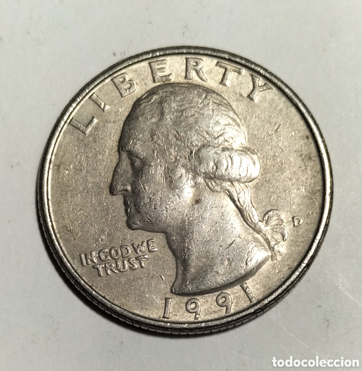 Monedas antiguas de Am&eacute;rica: Moneda 1/4 D&oacute;lar 1991D EEUU. - Foto 1