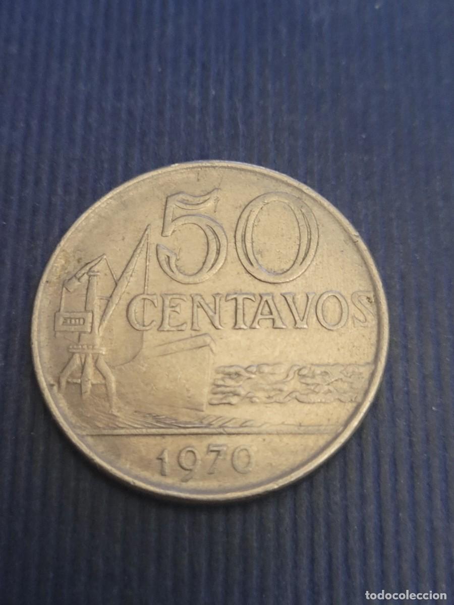 Monedas antiguas de Am&eacute;rica: Moneda 50 centavos 1970 Brasil - Foto 2