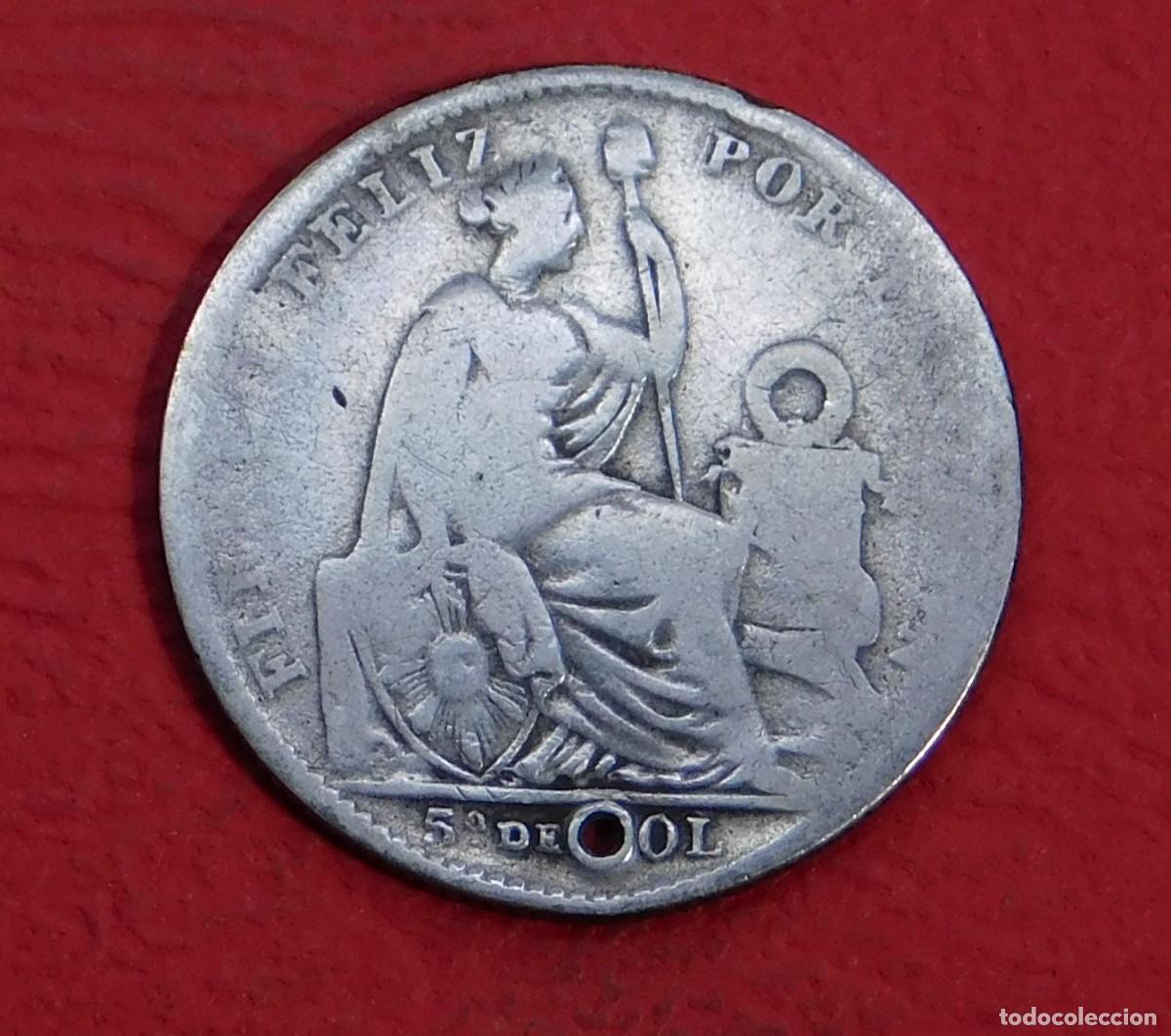 Monedas antiguas de Am&eacute;rica: Per&uacute; - Republica peruana - Plata - ⅕ sol, 1903 - Foto 1
