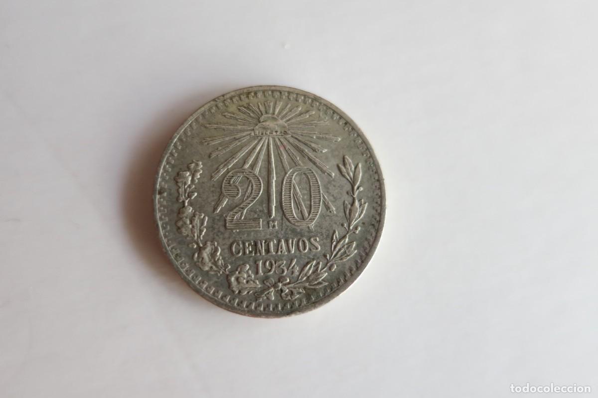 Monedas antiguas de Am&eacute;rica: mexico 20 centavos 1934 AG - Foto 1