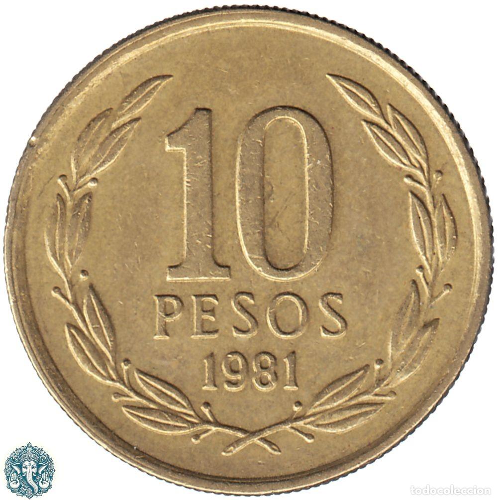 Monedas antiguas de Am&eacute;rica: CHILE 10 Pesos 1981 KM#218 - Foto 2