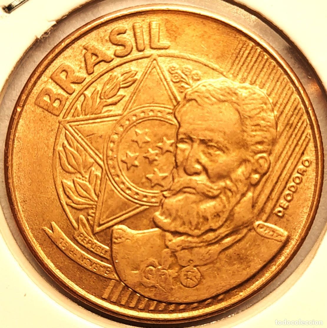Monete antiche di America: BRASIL (1994-) - 25 CENTAVOS 2003 - REAL - A - 7,55 GR. ACERO BRONCEADO - DIAMETRO 25 mm - KM#650