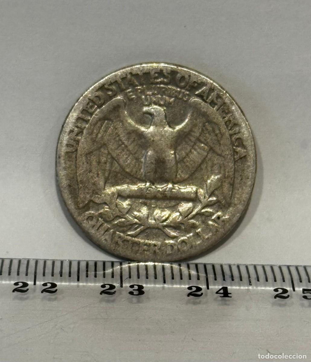 Monedas antiguas de Am&eacute;rica: Moneda plata cuarto de dolar EEUU 1945 - Foto 2