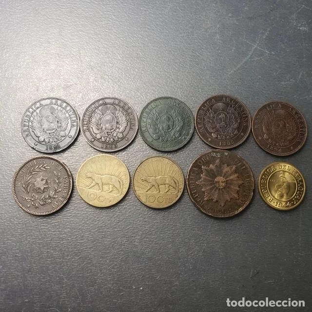 Moedas antigas da Am&eacute;rica: LOTE 10 MONEDAS SUDAMERICA AMERICA DEL SUR SOUTH AMERICA