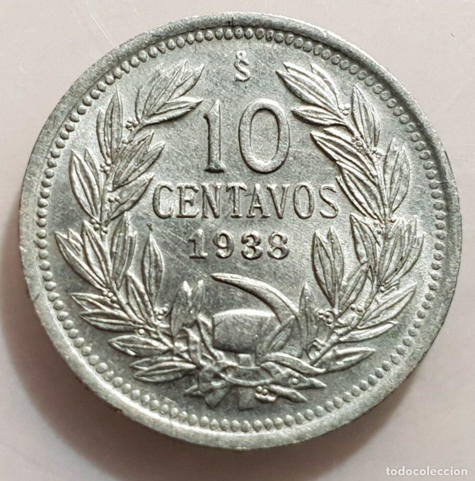 Monedas antiguas de Am&eacute;rica: CHILE 10 CENTAVOS 1938 SC UNC - Foto 4