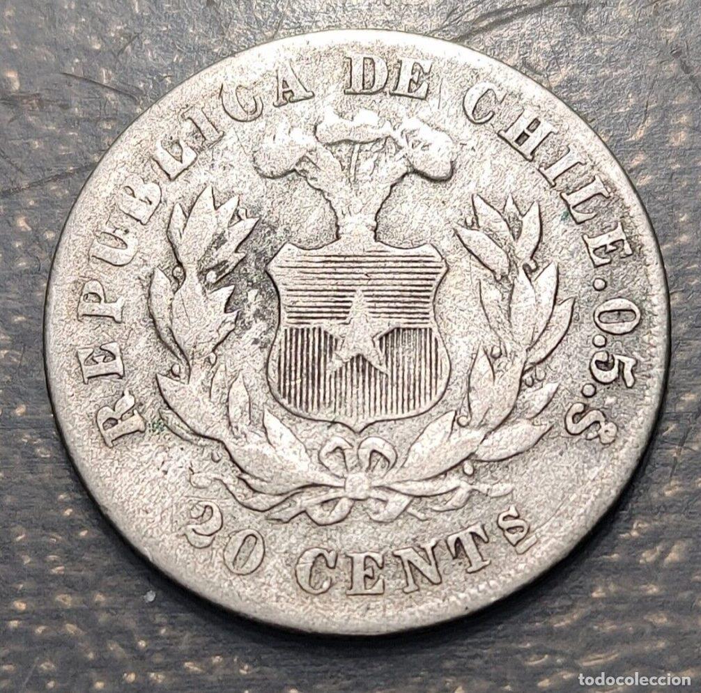 Monedas antiguas de Am&eacute;rica: CHILE 20 CENTAVOS 1892 MBC- - Foto 4