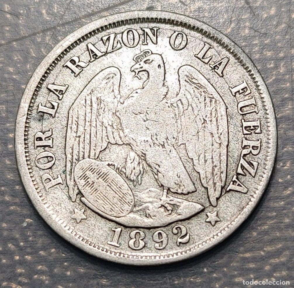 Monedas antiguas de Am&eacute;rica: CHILE 20 CENTAVOS 1892 MBC- - Foto 2